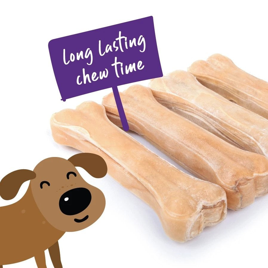 Kazoo Treat Rawhide Pressed Bone 15cm Pack Of 5
