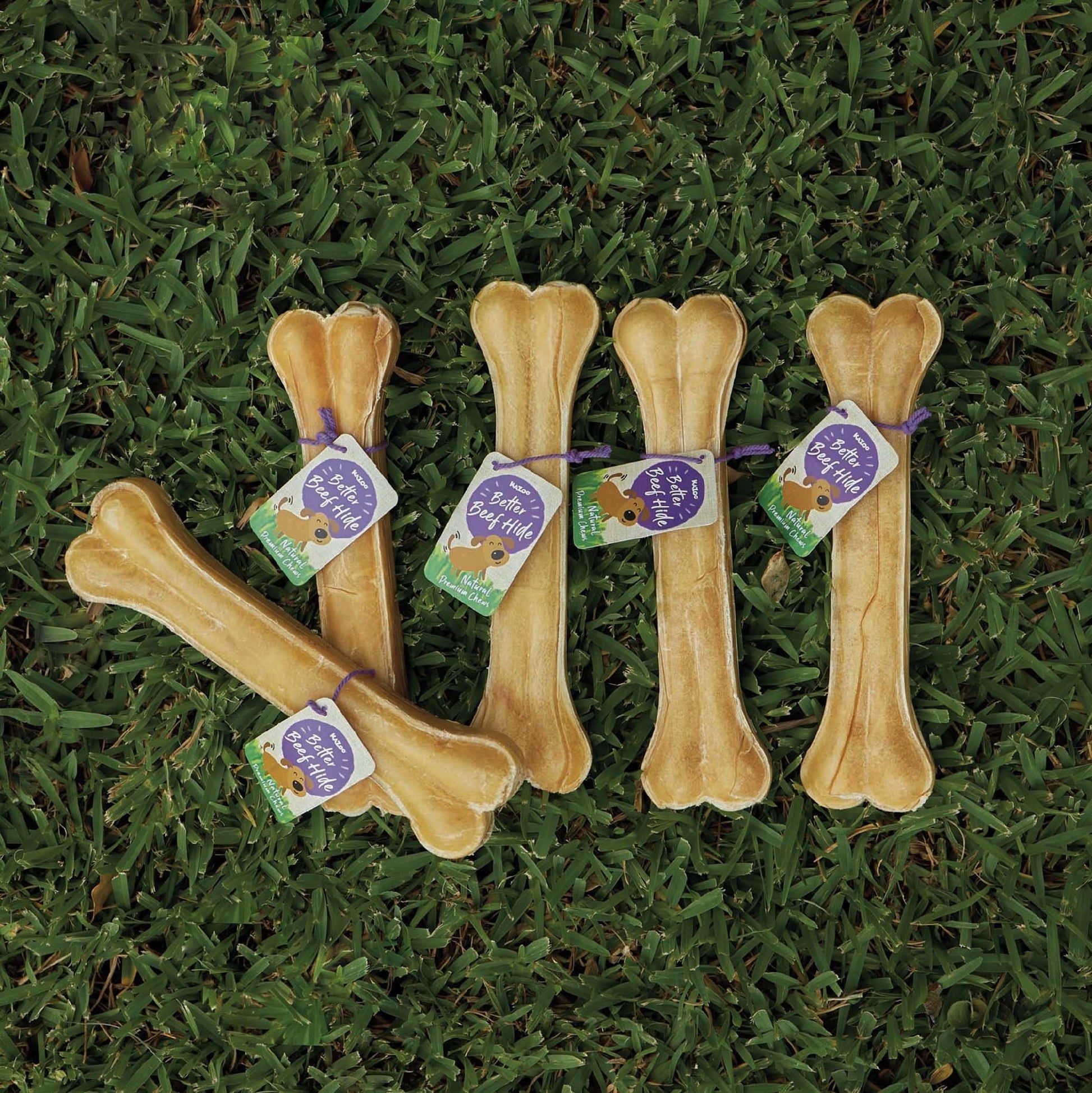 Kazoo Treat Rawhide Pressed Bone 15cm Pack Of 5