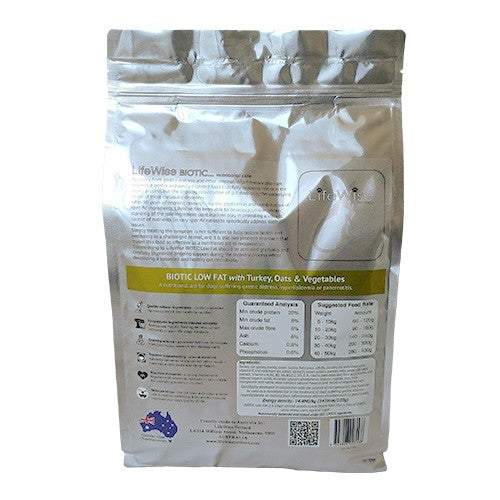 Lifewise Dog Biotic Low Fat Turkey Oats & Vegetables 2.5kg