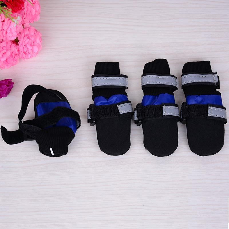 Dog Boots Zees Waterproof Set Of 4 Blue [:small]