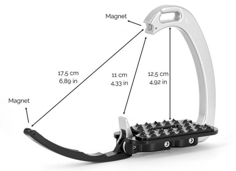Tech Stirrup Irons Venice Sloped Evo Safety Stirrups Black & Rosegold