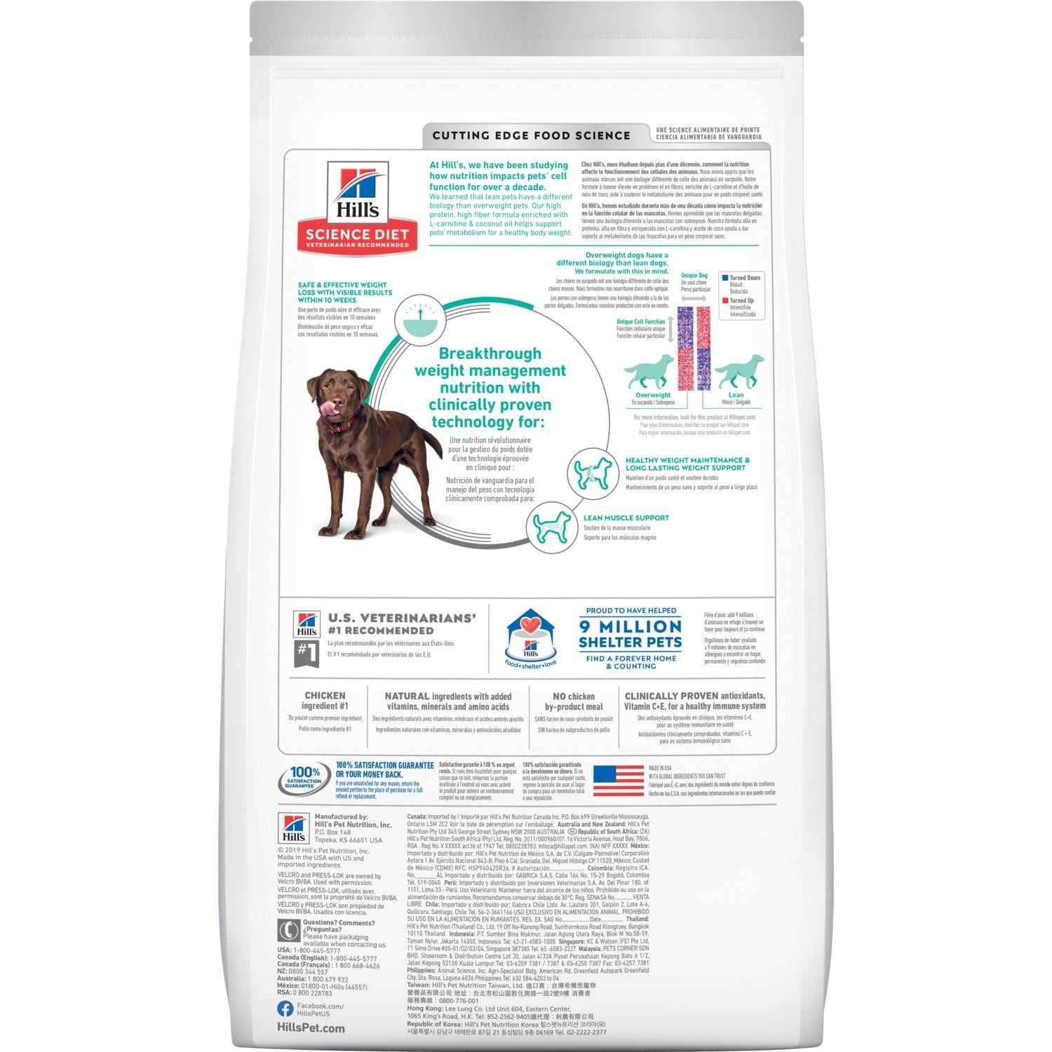 Hills Dog Adult Perfect Weight Large Breed 11.34kg