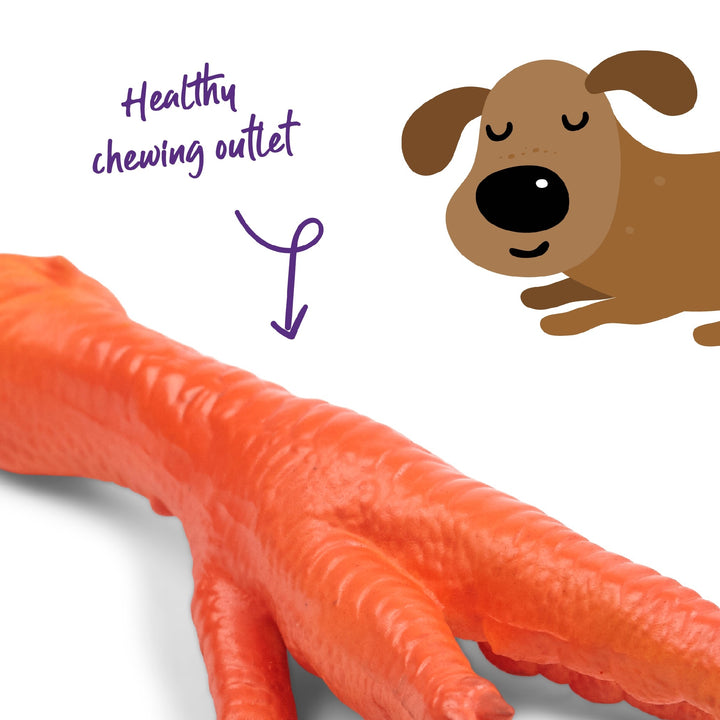 Kazoo Dog Toy Latex Chicken Foot Giant