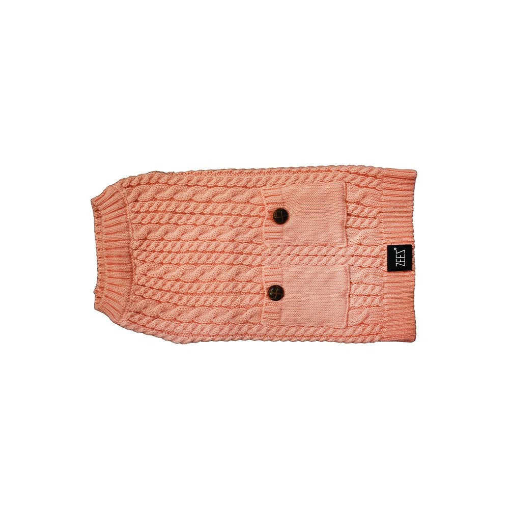 Zeez Sweater Cable Knitted Musk Pink [:small]