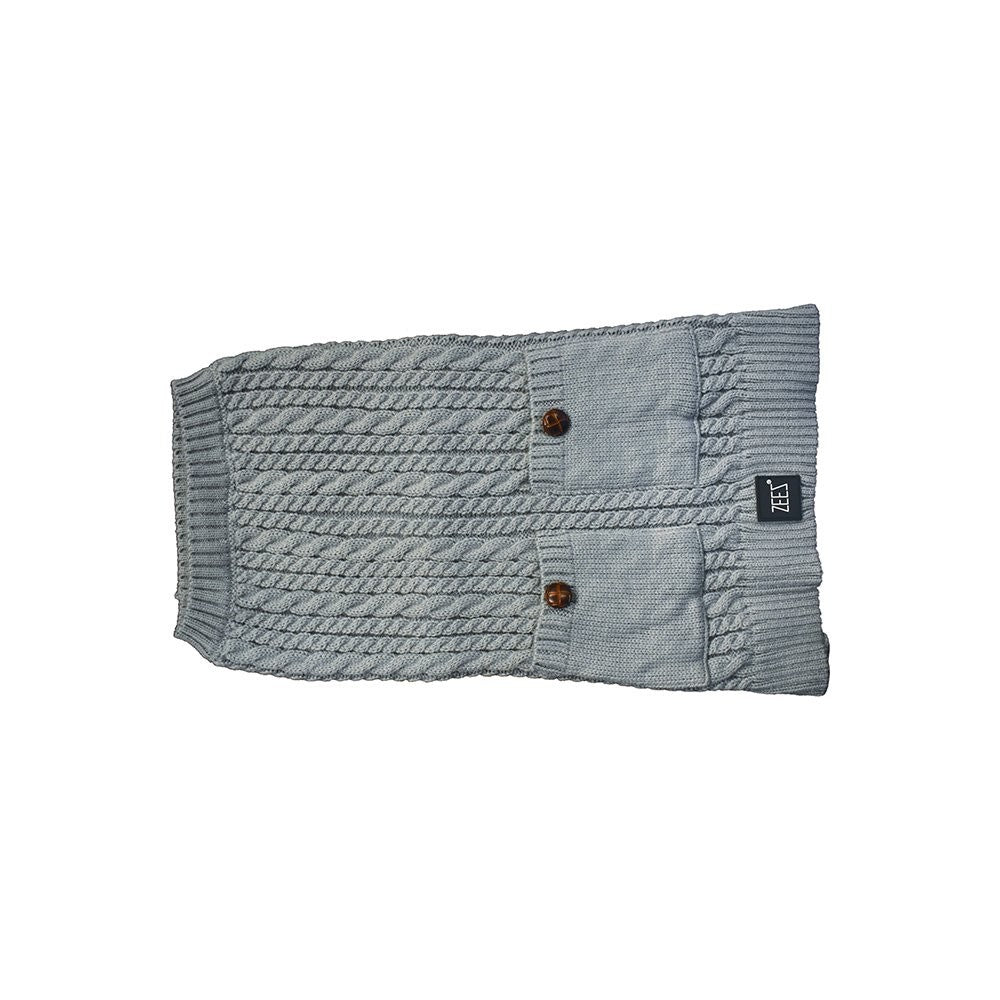 Zeez Sweater Cable Knitted Grey [:small]