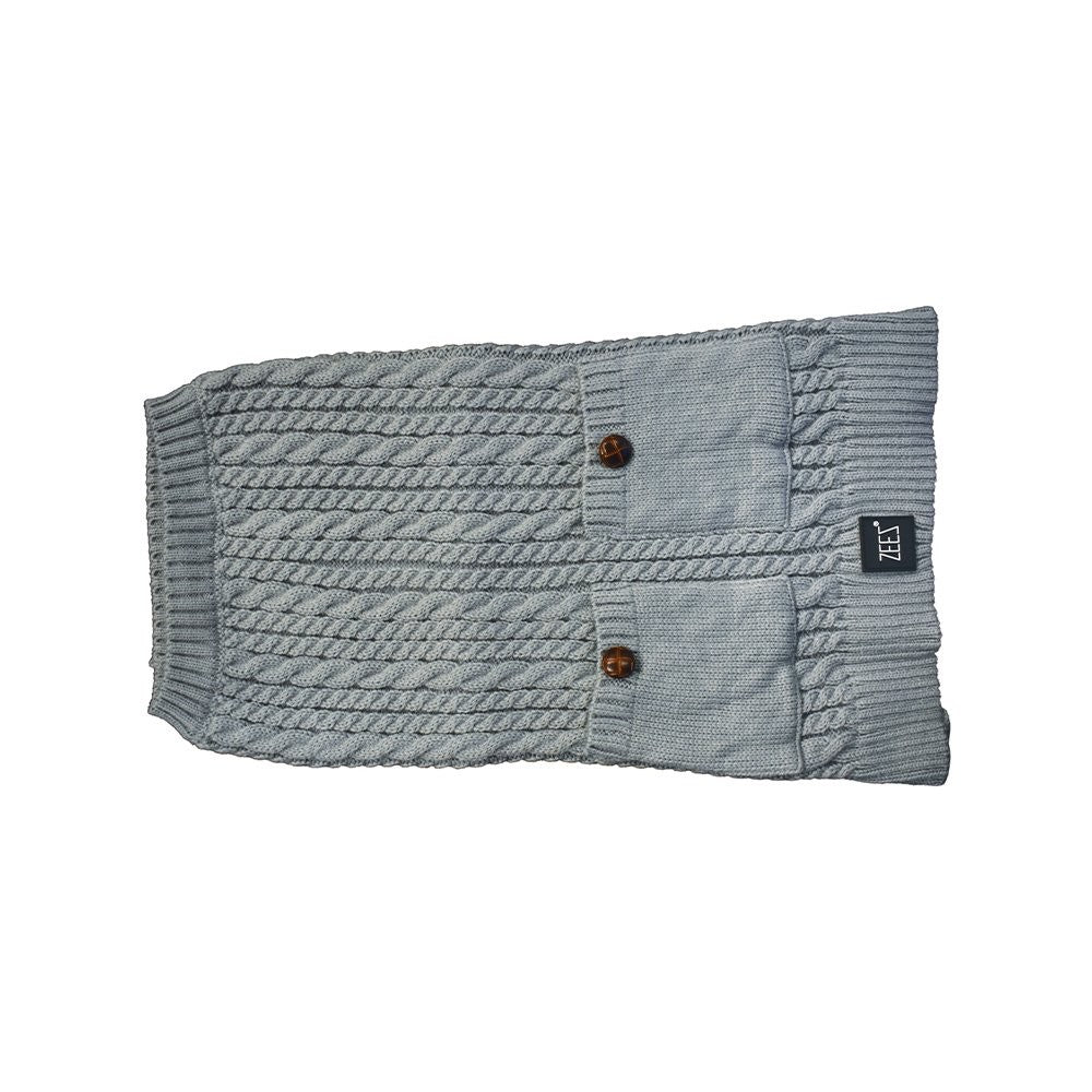 Zeez Sweater Cable Knitted Grey [:medium]
