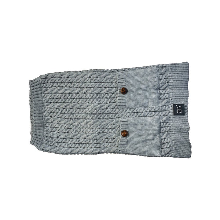 Zeez Sweater Cable Knitted Grey [:medium]