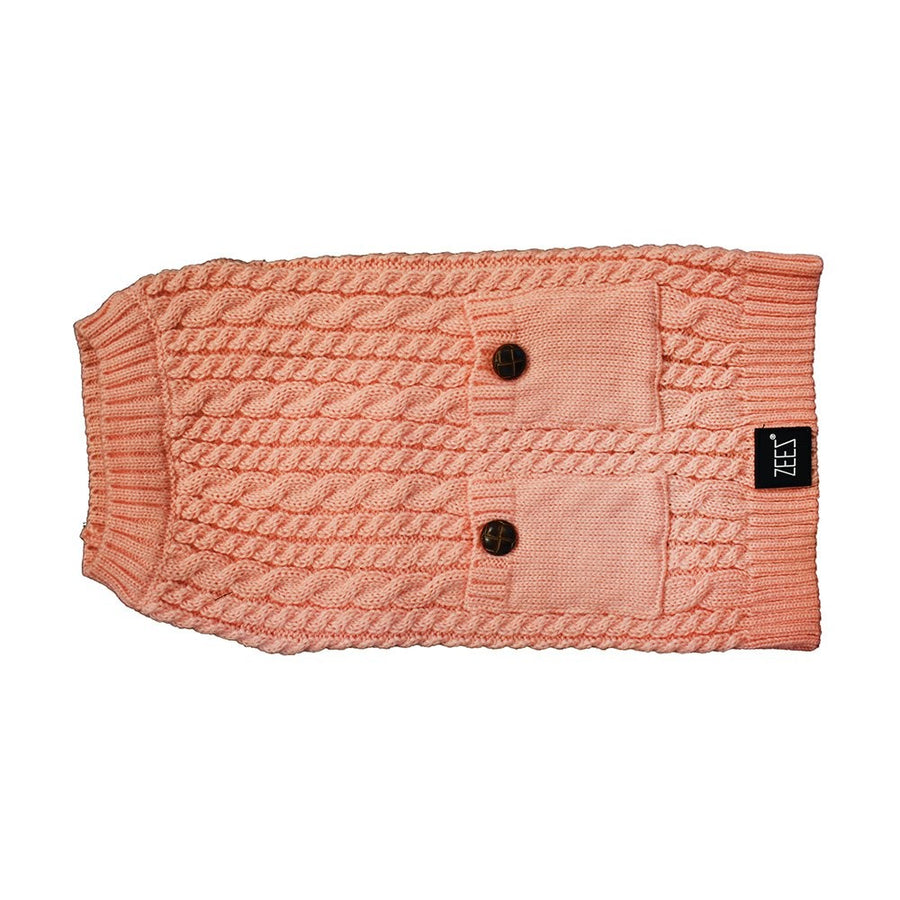 Zeez Sweater Cable Knitted Musk Pink [:large]