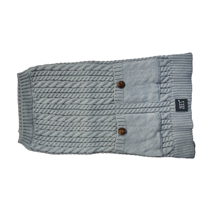 Zeez Sweater Cable Knitted Grey [:large]