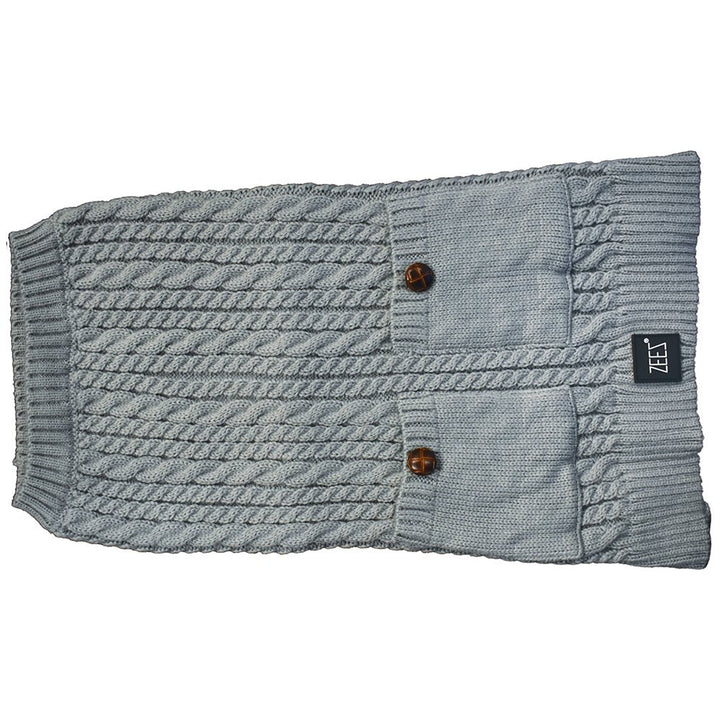 Zeez Sweater Cable Knitted Grey [:xxl]