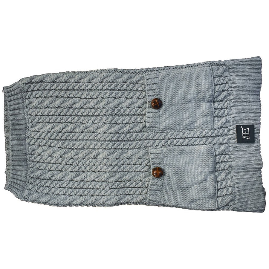 Zeez Sweater Cable Knitted Grey [:xxl]