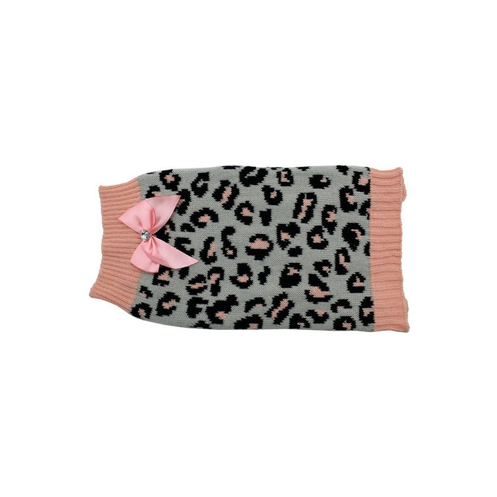 Zeez Sweater Knitted & Bow Grey Pink [:small]