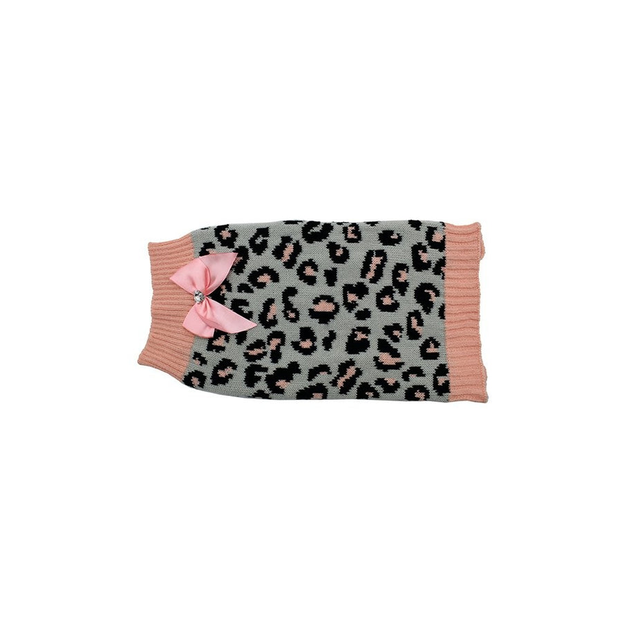 Zeez Sweater Knitted & Bow Grey Pink [:extra Small]