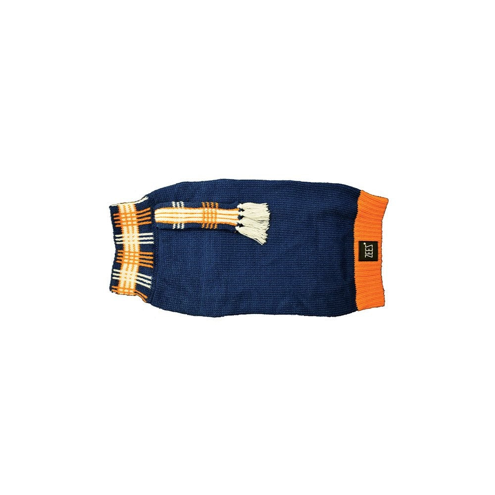 Zeez Sweater Knitted & Scarf Navy [:extra Small]