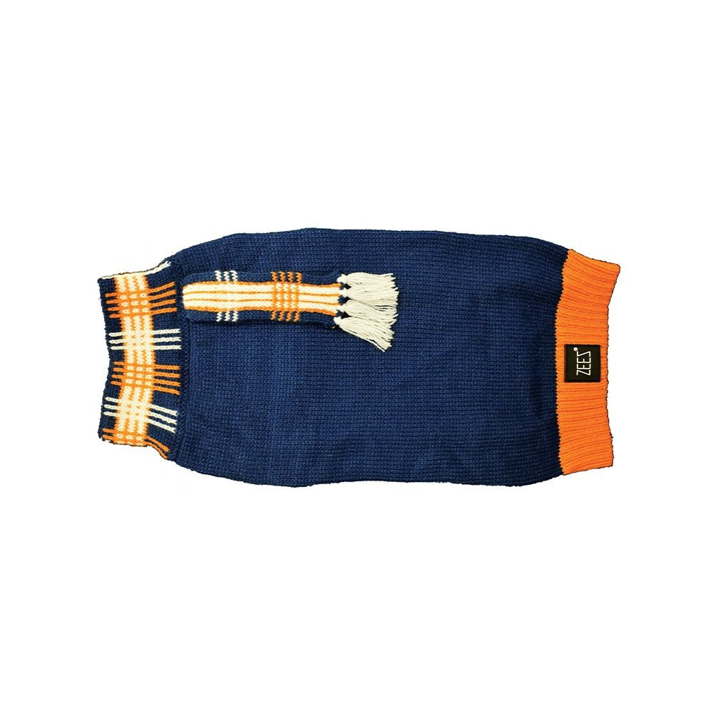 Zeez Sweater Knitted & Scarf Navy [:medium]