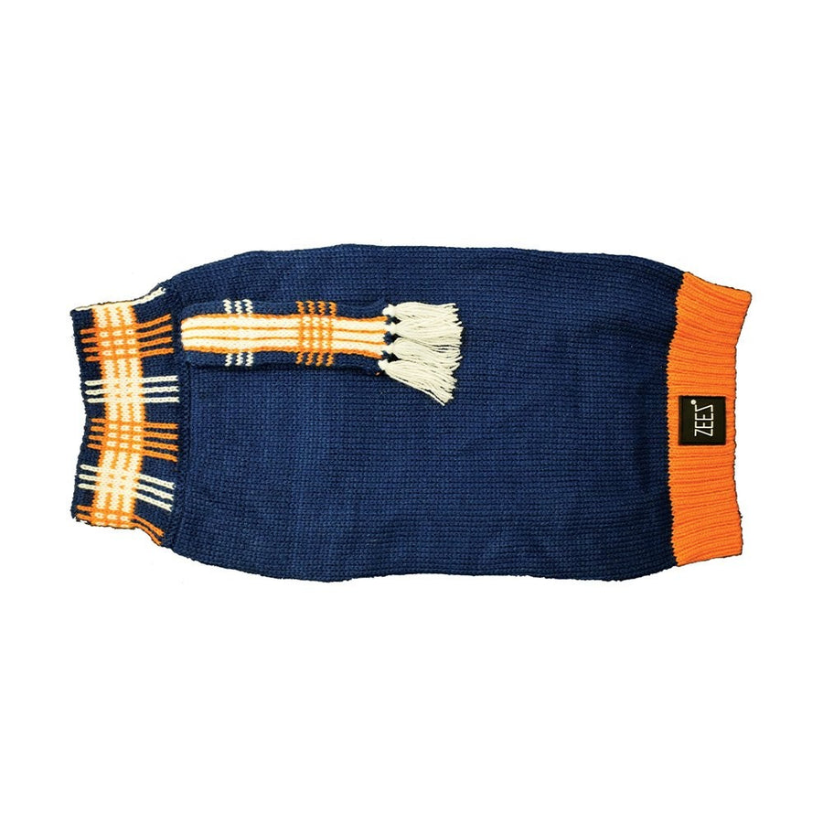 Zeez Sweater Knitted & Scarf Navy [:large]