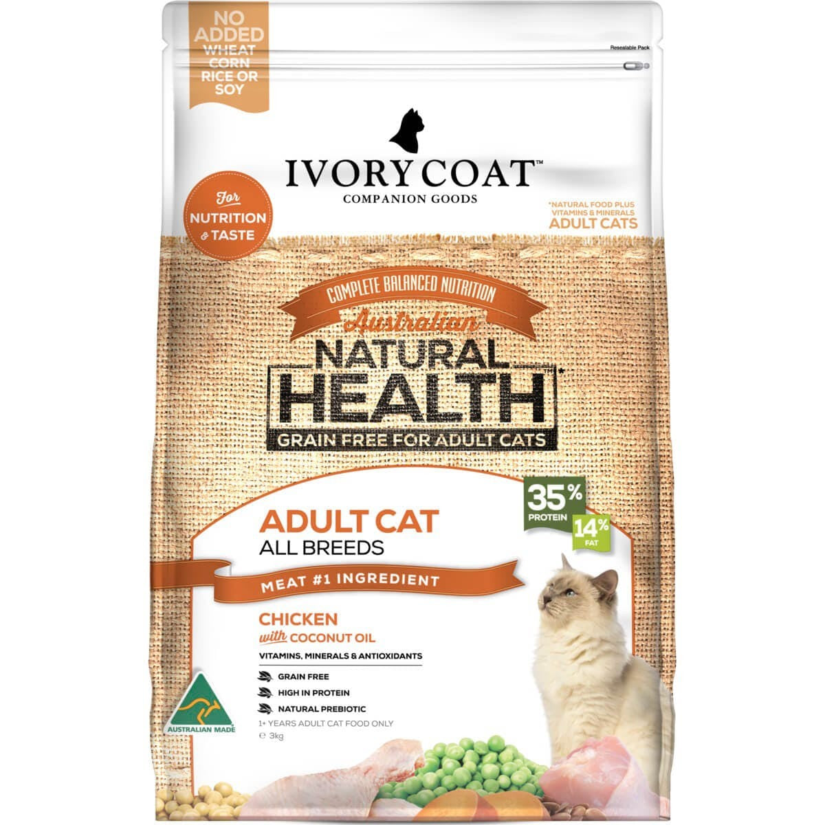 Ivory Coat Cat Grainfree Chicken & Coconut Oil 4kg