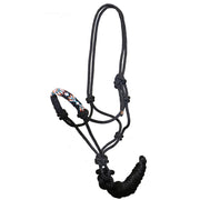 Halter Rope Beaded Nose With Lead Black