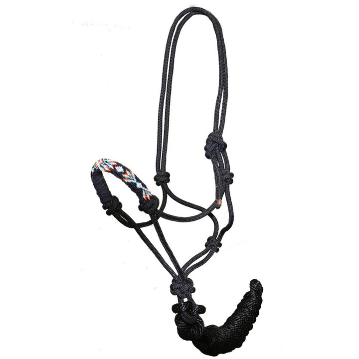 Halter Rope Beaded Nose With Lead Black