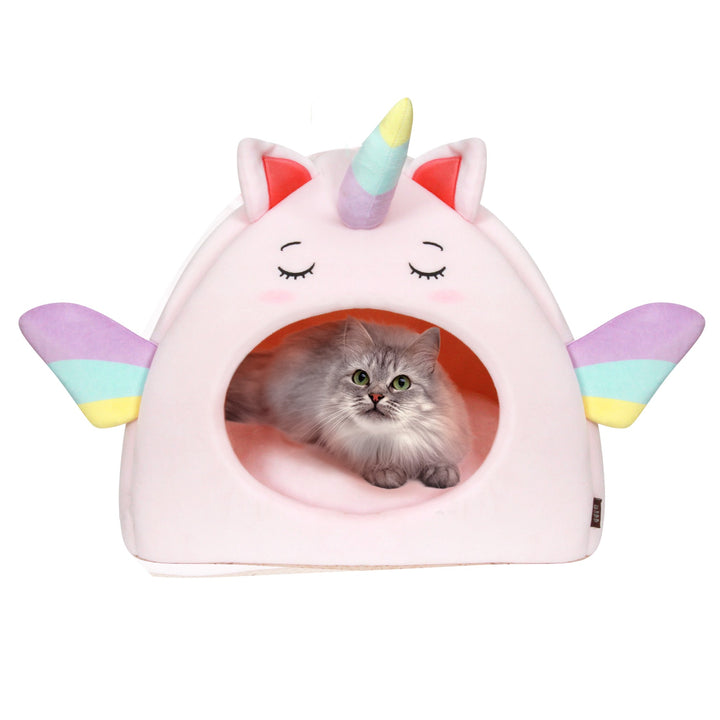 Cat Bed Cave Unicorn Pink