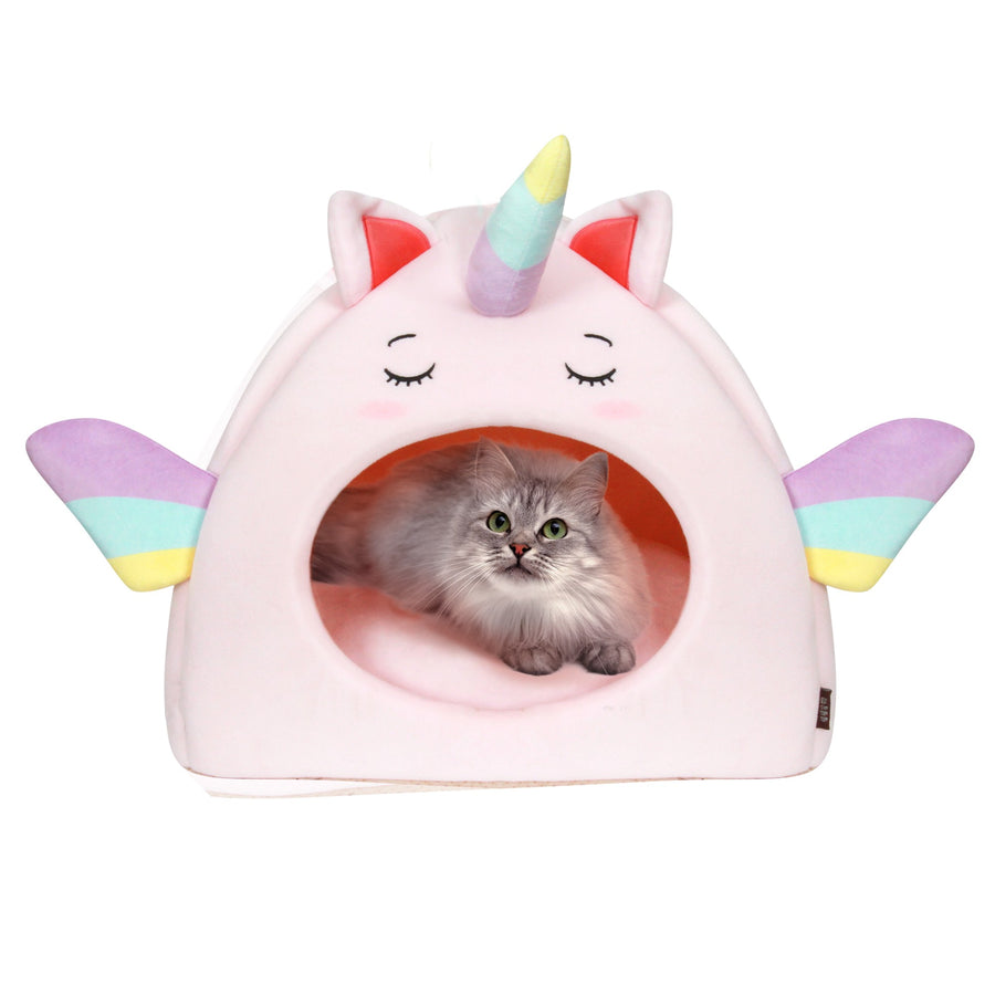 Cat Bed Cave Unicorn Pink