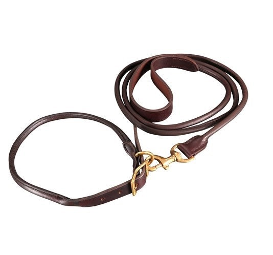 Leather Dog Leash Rolled Jeremy & Lord 182cm 16mm [:small]
