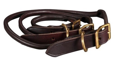 Leather Dog Collar Rolled Jeremy & Lord Large 1" X 23"