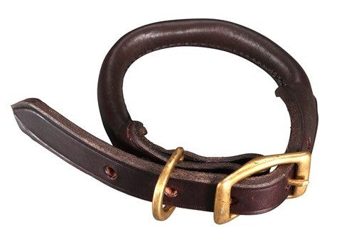 Leather Dog Collar Rolled Jeremy & Lord Small 5/8" X 11"