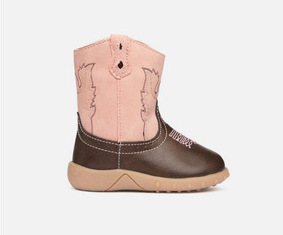 Western Boots Baxter Childrens Light Pink & Brown Baby-Baxter-Ascot Saddlery