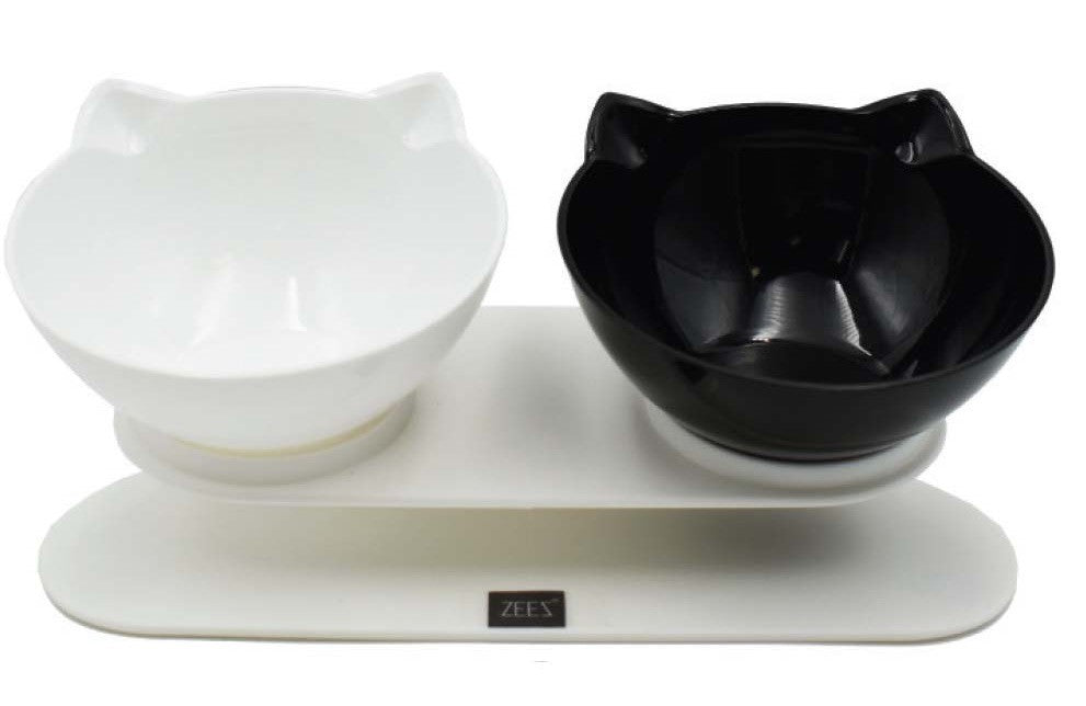 Cat Bowl Zees Elevated & Tilted Double 2 X 250ml