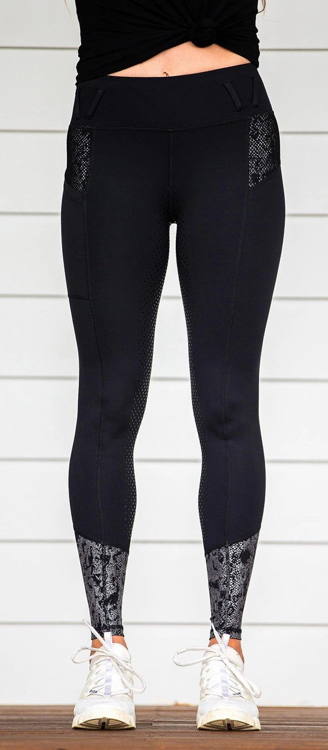 Tights Bare Equestrian Performance Riding Black Python [:extra Small]