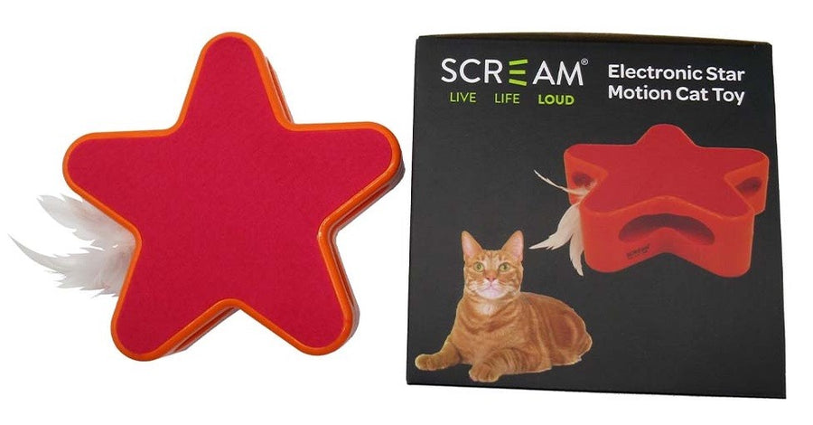 Cat Toy Scream Electronic Star Motion 19cm X 5cm Pink & Orange
