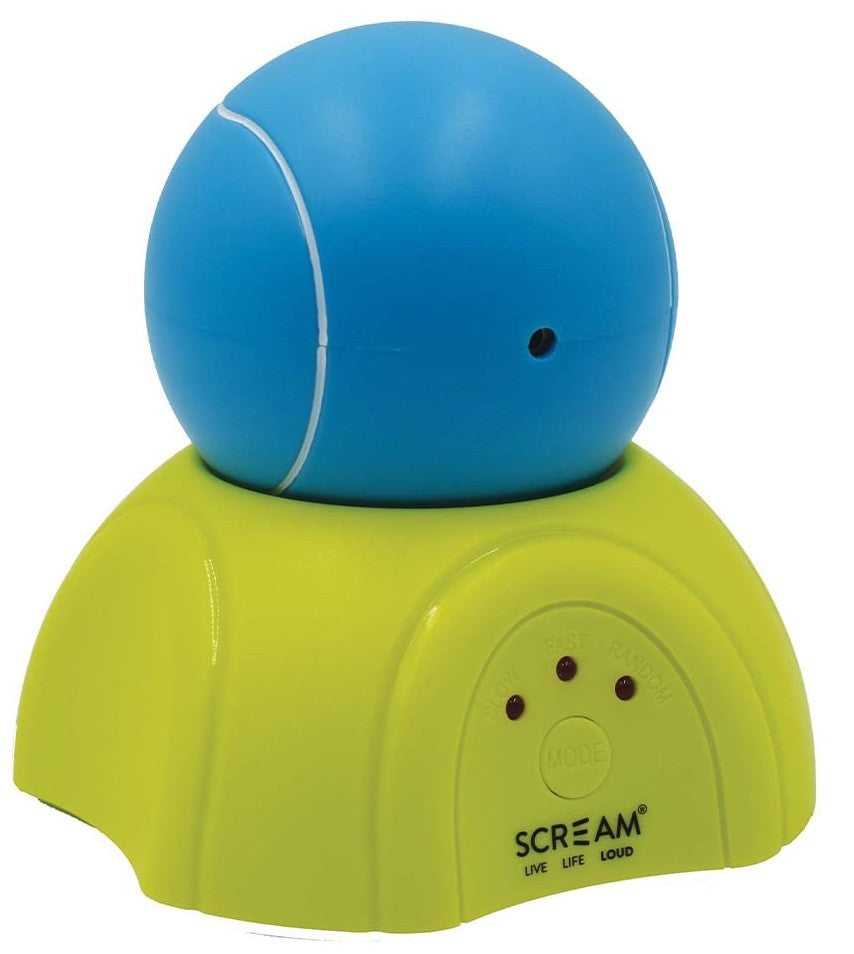 Cat Toy Scream 360 Laser Light Ball & Stand 9cm Green & Blue