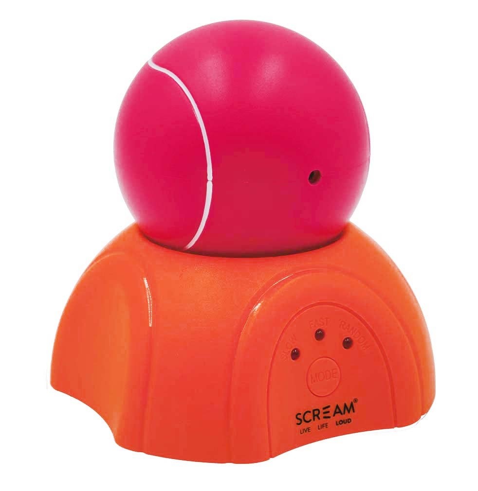 Cat Toy Scream 360 Laser Light Ball & Stand 9cm Pink & Orange