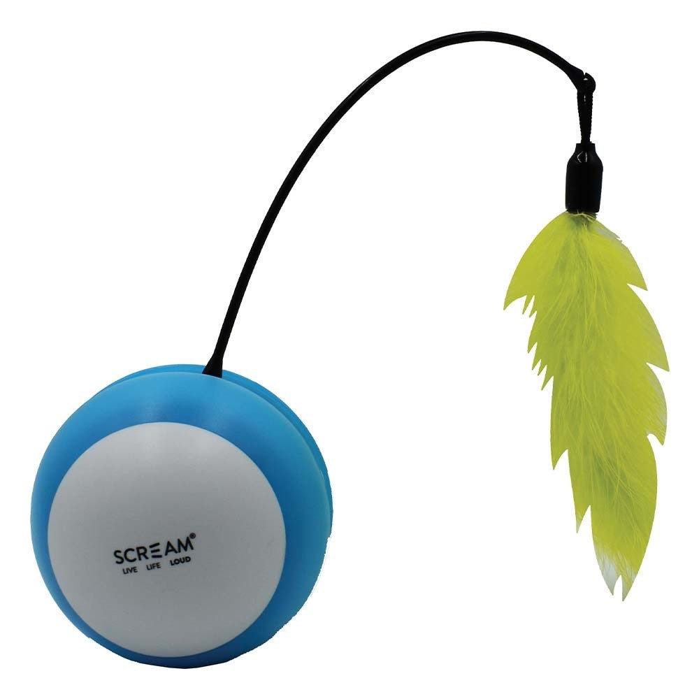 Cat Toy Scream Roll O Tumbling Ball 21cm Green & Blue