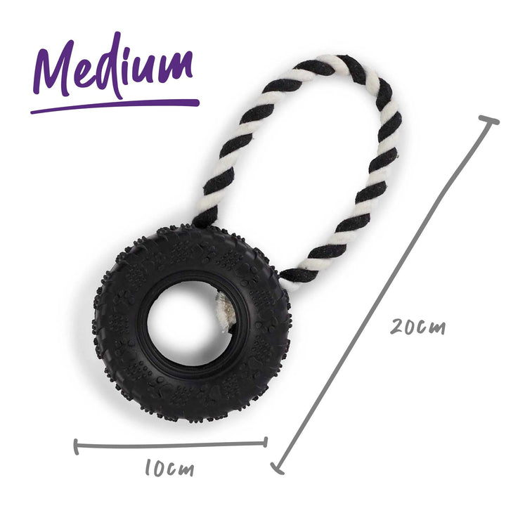 Kazoo Dog Toy Toothy Tug Tyre Medium