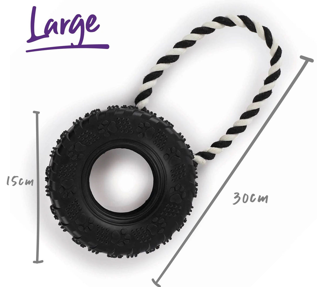 Kazoo Dog Toy Toothy Tug Tyre Large