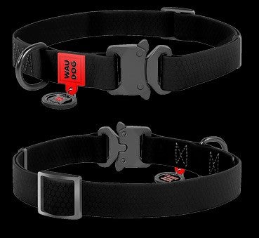 Waudog Waterproof Dog Collar With Qr Passport Black [:l23cm To 35cm]