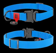 Waudog Waterproof Dog Collar With Qr Passport Blue [:l23cm To 35cm]