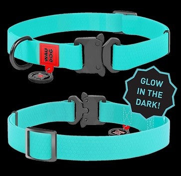 Waudog Waterproof Dog Collar With Qr Passport Glow In The Dark [:l23cm To 35cm]
