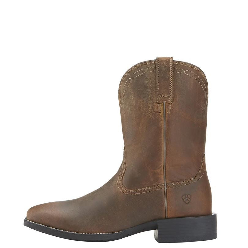 Roper Boots Ariat Heritage Wide Square Toe Brown Mens [:9.0]