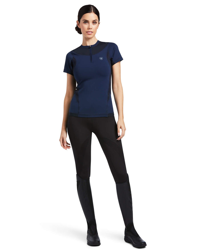 Baselayer Ariat Ascent Short Sleeve Navy Ladies [:extra Small]