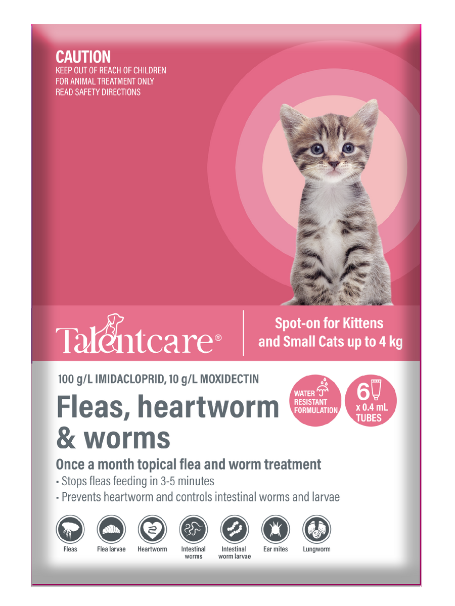 Talentcare Spot On Cat & Kitten Under 4kg 6 Pack