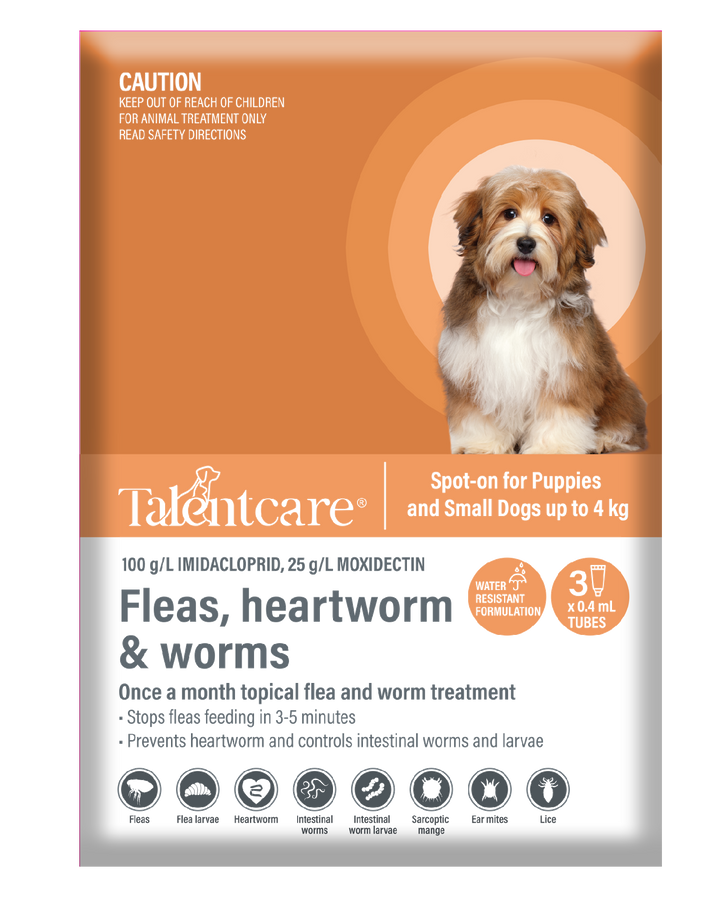 Talentcare Spot On Dog & Puppy Under 4kg 3 Pack