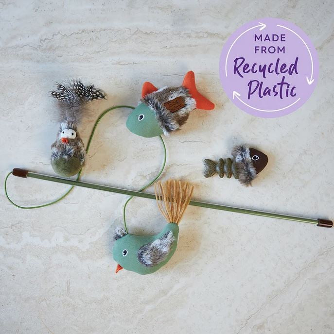 Cat Toy Kazoo Fantail Bird Wand