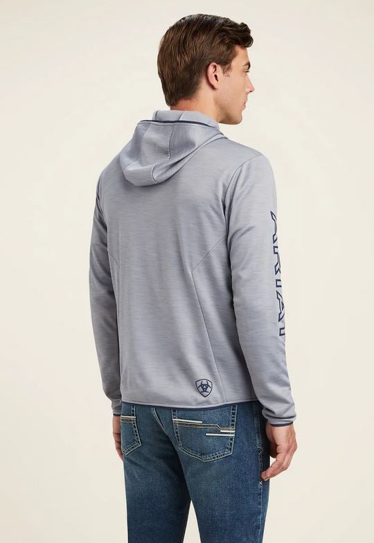 Hoodie Ariat Byron Full Zip Sp22 Heather Grey Mens [:xl]