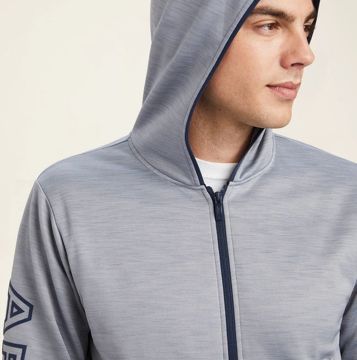 Hoodie Ariat Byron Full Zip Sp22 Heather Grey Mens [:xl]