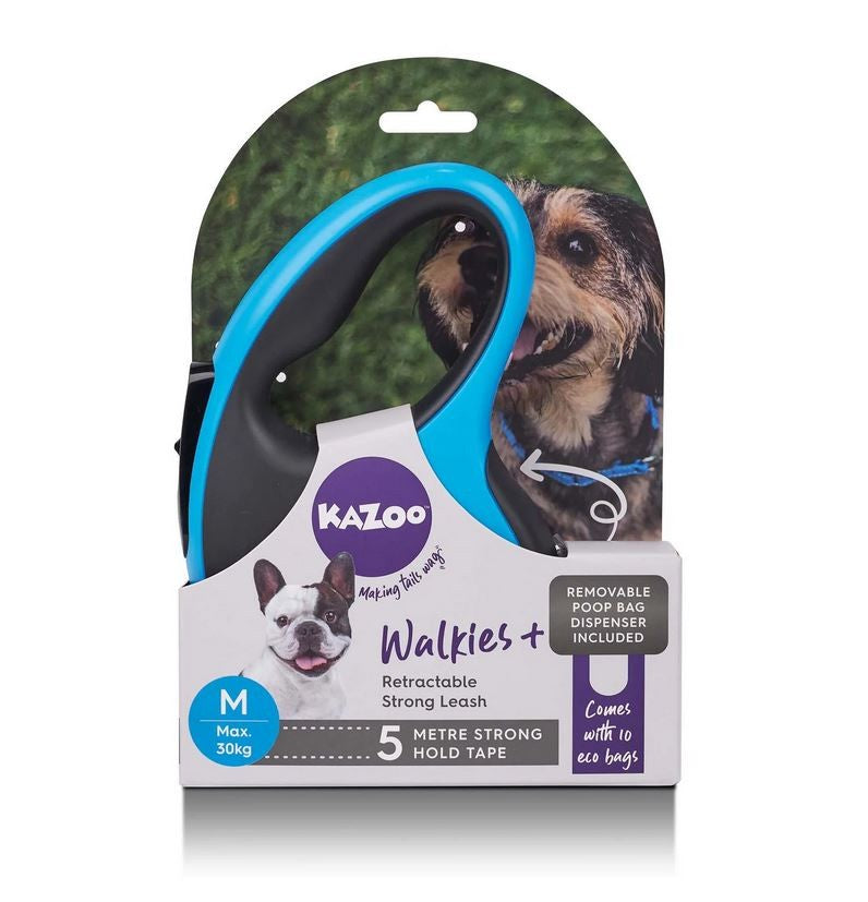 Retractable Lead Kazoo With Poop Bag Dispenser Medium