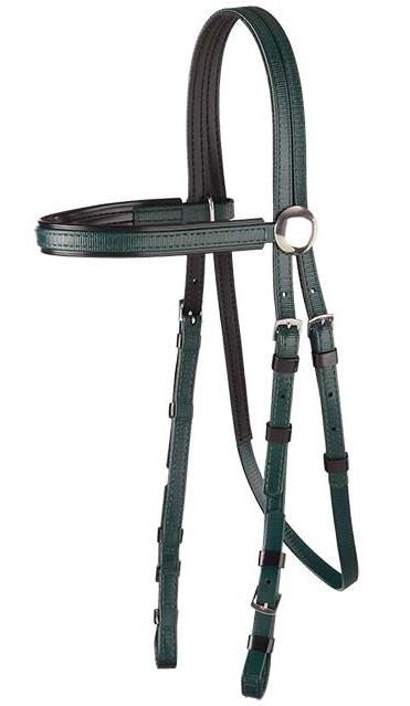 Bridle Head Pvc Full Green & Black Trim
