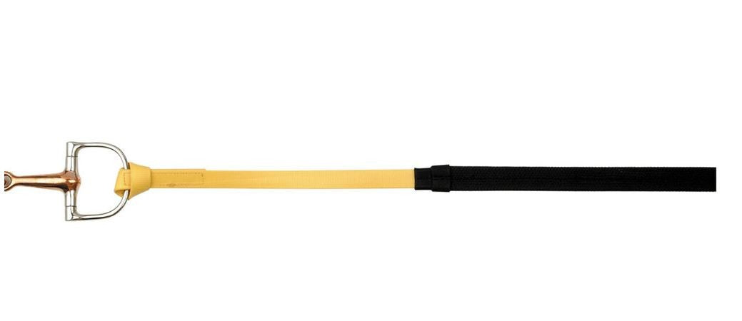 Reins Rubber Grip Pvc Loop End 16mm Horsesense Yellow & Black Grip